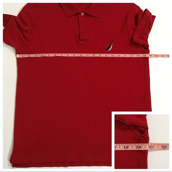 Nautica Knit Short Sleeve Polo Shirt - Red - Medium - Picture 3 of 9